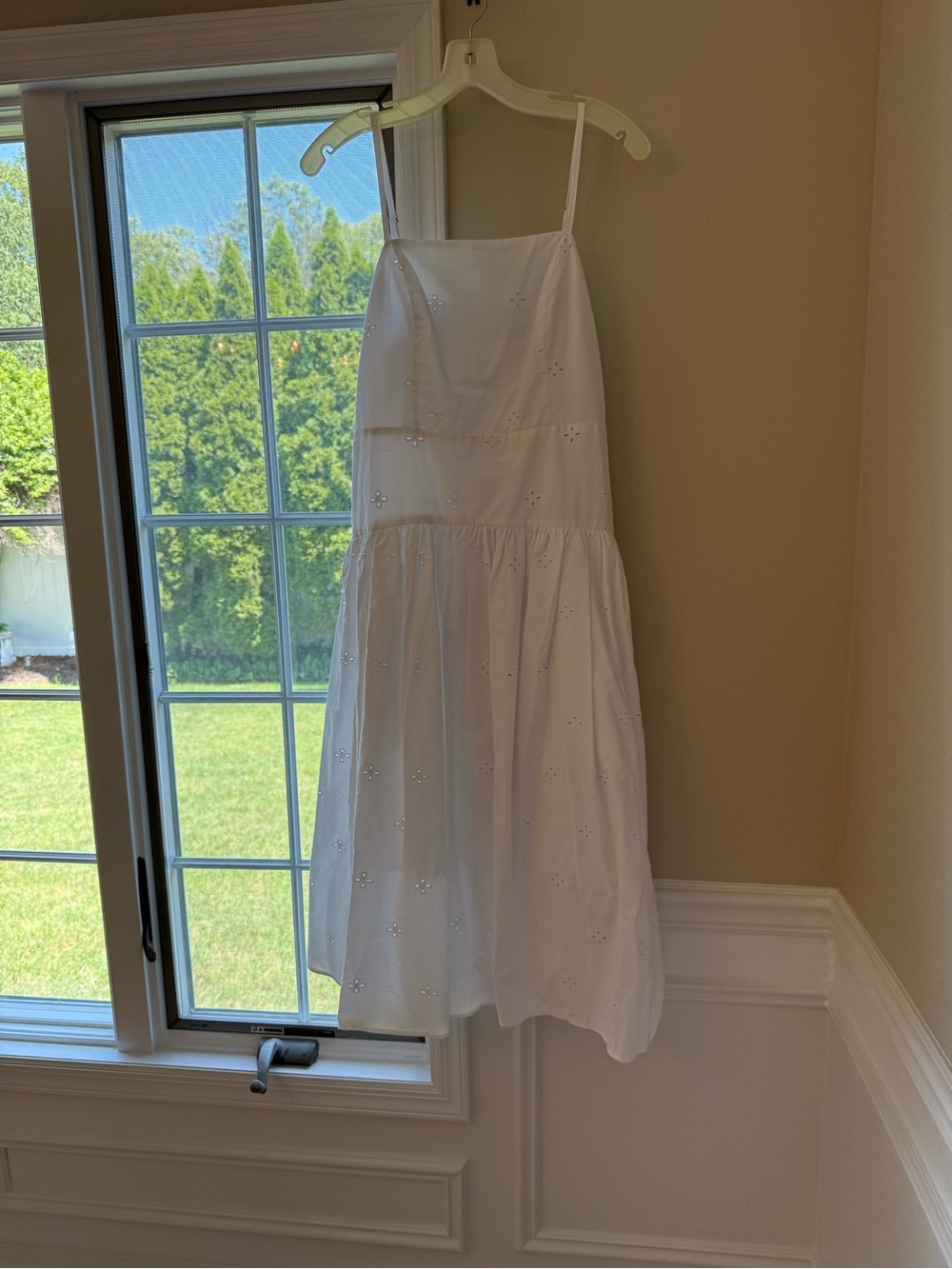 White Eyelet Midi Sundress - Classic Summer Style